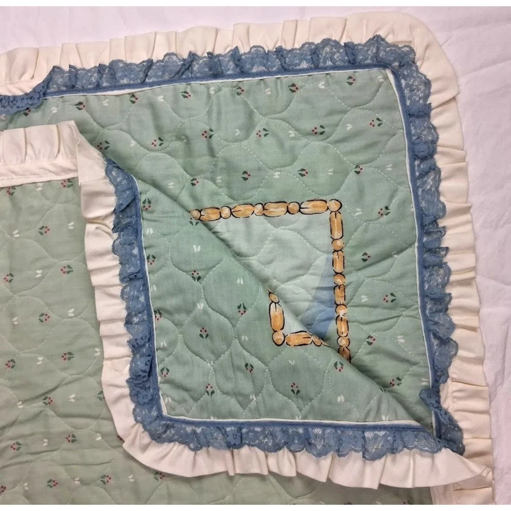 Handmade Noah's Ark Baby Crib Quilt Comforter Blanket Unisex Cotton Blend 32x42
